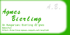 agnes bierling business card